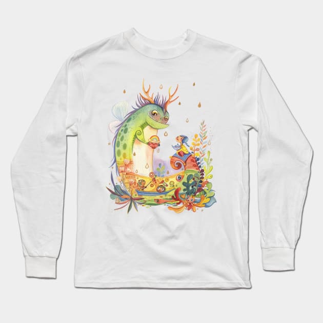 Dino Long Sleeve T-Shirt by Alina Chau